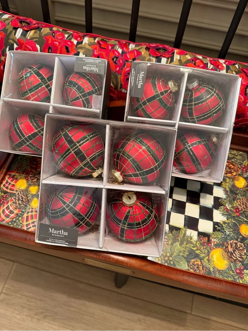 Martha Stewart Plaid ornaments